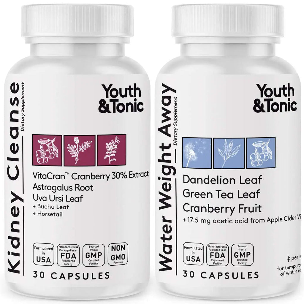 Youth & Tonic Daily Water Retention Pills for Kidney Cleanse Swelling and Excess Body Fluid Youth & Tonic Au supplements