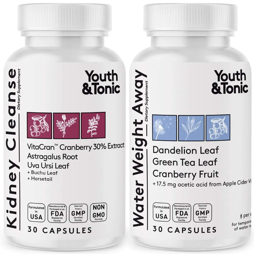 Youth & Tonic Daily Water Retention Pills for Kidney Cleanse Swelling and Excess Body Fluid Youth & Tonic Au supplements