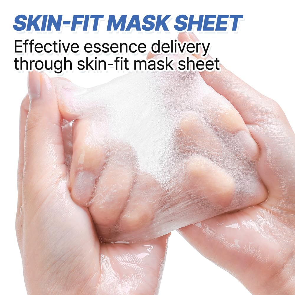 NEXTBEAU Solution Sheet Mask Variety Pack, 10 Count (5 Types x 2 Sheets), 0.74 fl oz Each, Korean Facial Sheet Masks for Daily Skincare
