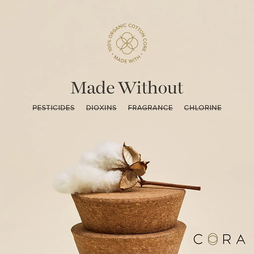 Cora Organic Applicator Tampons | Light Absorbency | 100% Cotton Core, Unscented, BPA-Free Compact Cora Au supplements