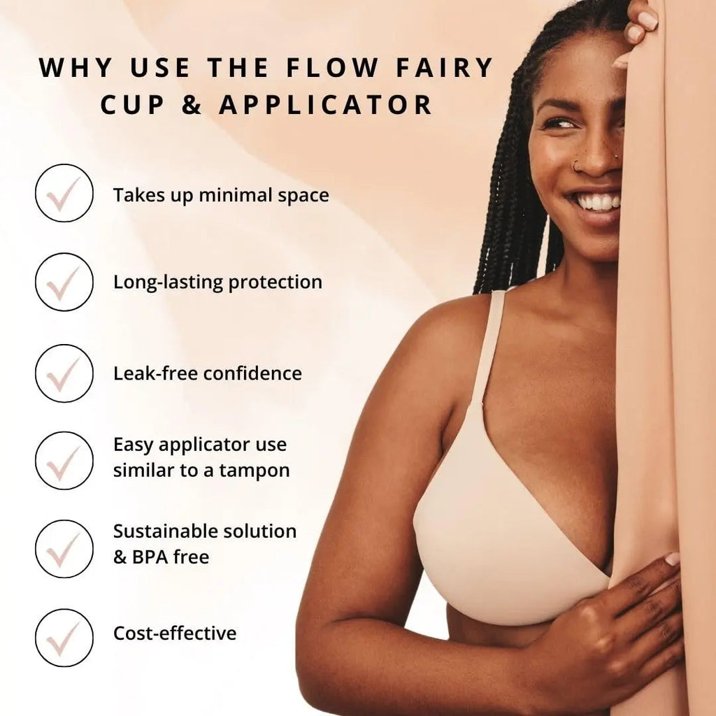 Flow Fairy Reusable Menstrual Cup with Applicator for Easy Insertion- 100% Medical Grade Silicone Period Cup Flow Fairy Au supplements