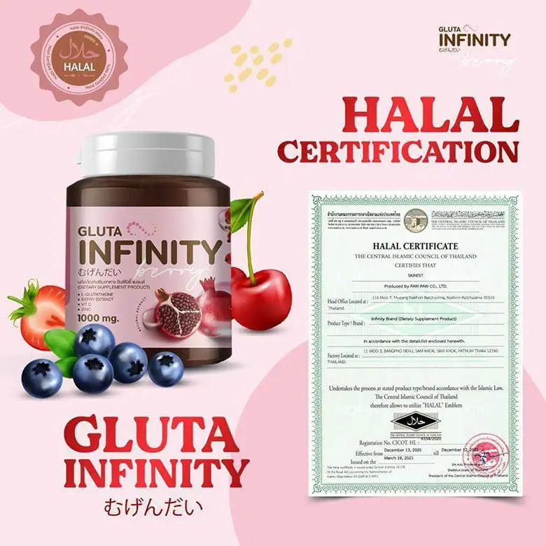 Gluta Infiniy 1000mg L-Glutathione Supplement Tripeptide Fish Collagen L-Glutamine Ascorbic Alizée Spa Au supplements