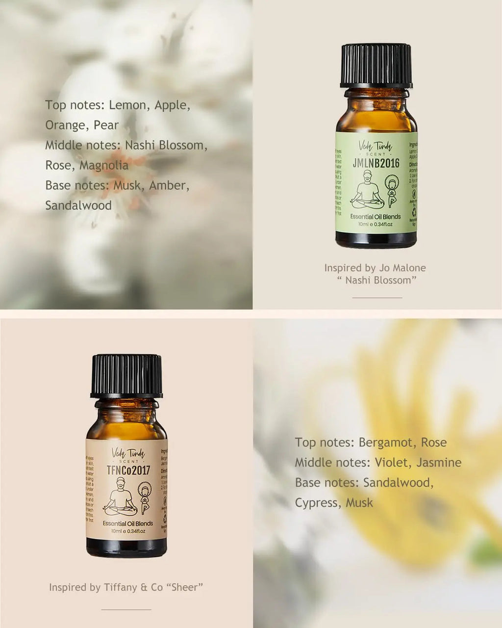 VTS Waterless Diffuser with Classic Perfume Scent Essential Oils Set, Perfume Collection VEDA TINDA SCENT Au supplements