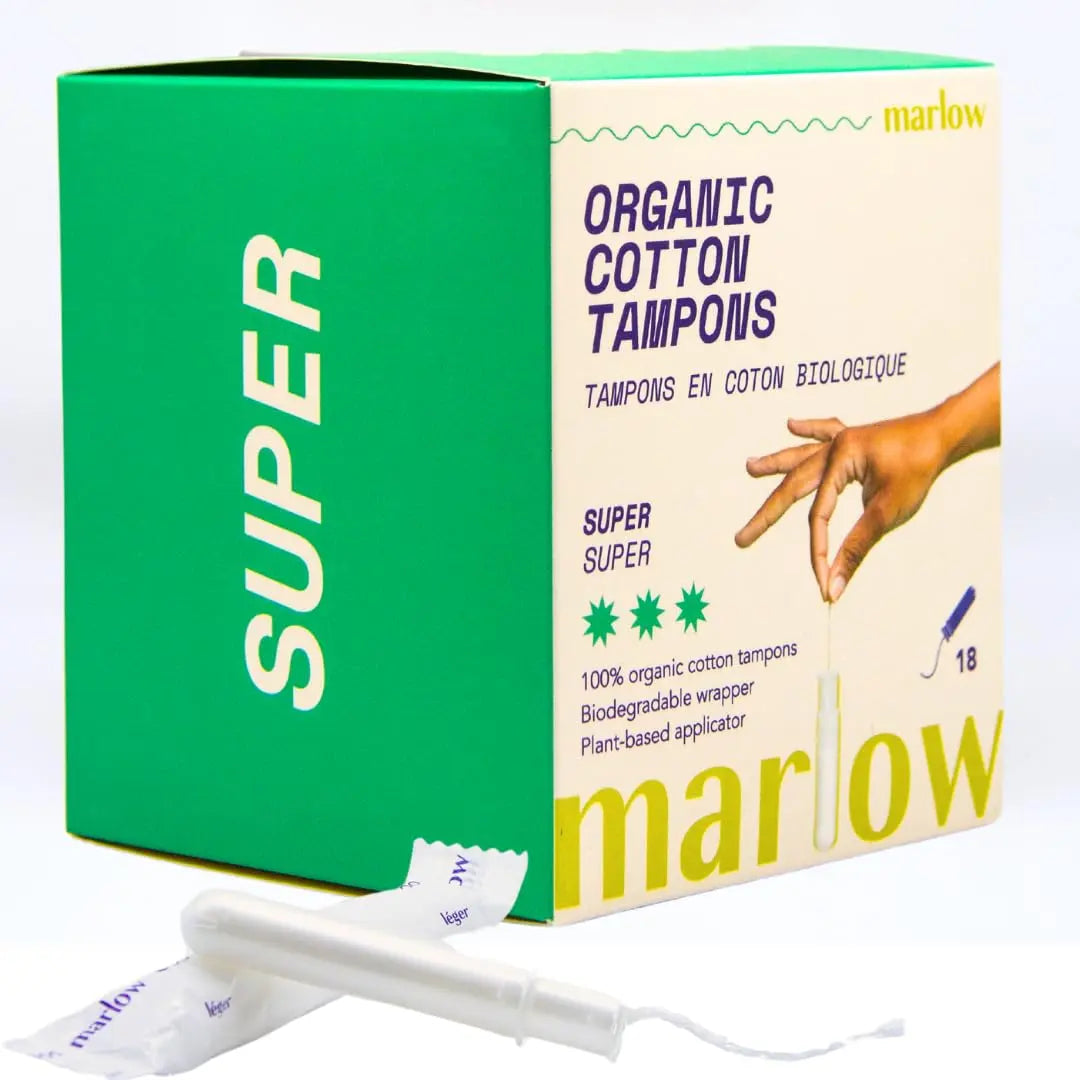 Award Winning 100% Organic Cotton Easy Glide Tampons with Compact Plant Based Applicator MARLOW Au supplements