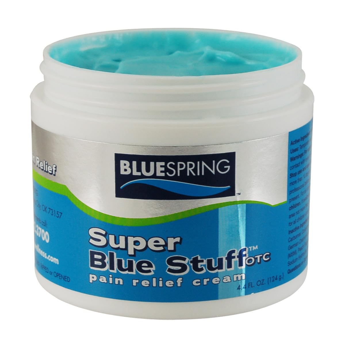BLUESPRING Pain Relief Cream- Super Blue Stuff with Emu Oil, Arnica, Provides Maximum Arthritis Pain Relief- Anti Inflammatory Cream Goes Deep into the Skin- Great Muscle Rub and Relaxer Cream - 4 oz Emu Therapy Au supplements