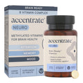 Accentrate Brain Supplement for Focus, Attention, Mood | Complete Vitamin B Complex | Brain Health | Methylated Multivitamin w/L-Methylfolate (5-MTHF), Cofactors Methyl-B12 & P5P | MTHFR Supplement
