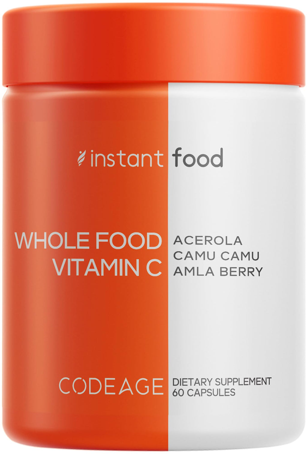 Codeage Whole Food Vitamin C Supplement - Acerola Cherry, Camu Camu, Amla Berry & Rose HIPS Blend - Citrus Bioflavonoids - Instantfood Energy Vitamins - 500mg Vitamin C Pills - Non-GMO - 60 Capsules Codeage Au supplements