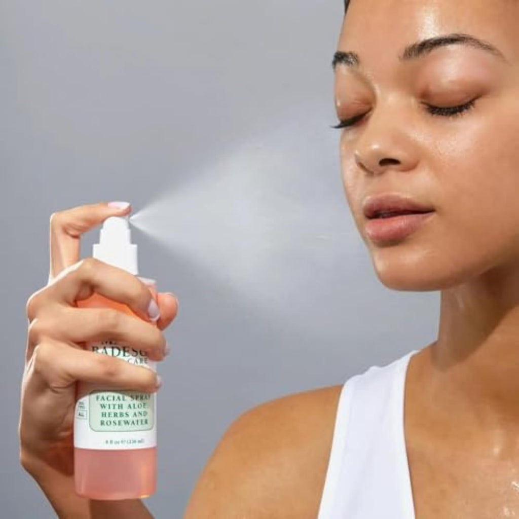 Mario Badescu Facial Spray with Aloe, Herbs and Rose Water for All Skin Types, Face Mist that Hydrates