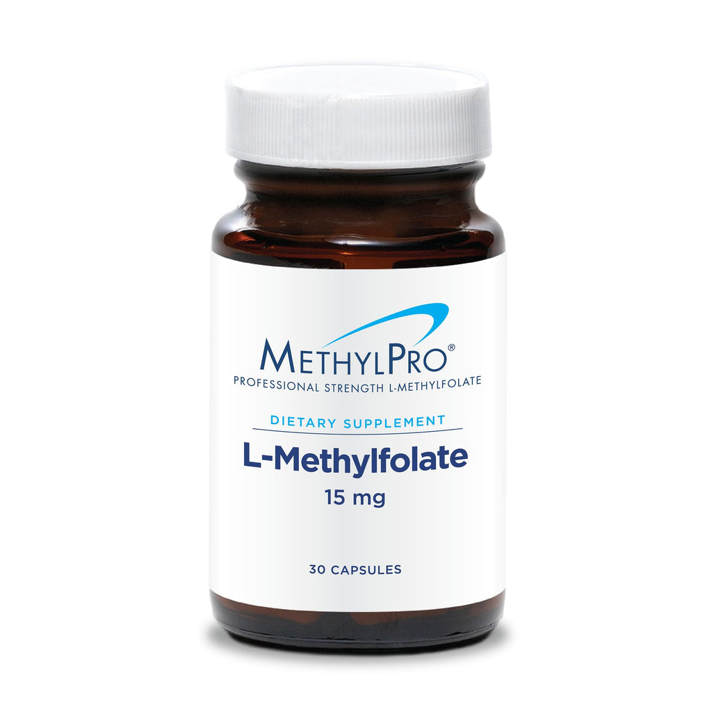 MethylPro 15mg L-Methylfolate (30 Capsules) - Professional Strength Active Methylfolate, 5-MTHF Supplement for Mood, Brain Health + Immune Support,