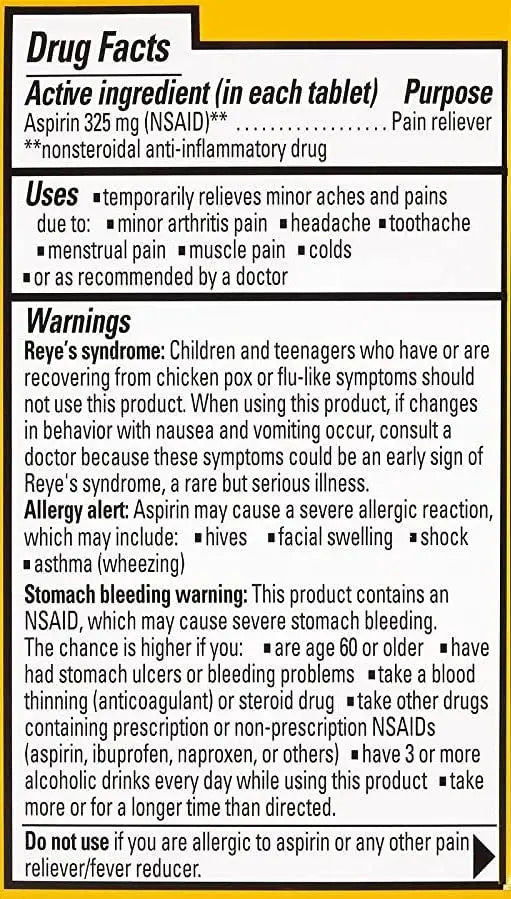 Ecotrin Safety Coated Aspirin Arthritis Pain Reliever Tablets, Regular Strength, NSAID 325 mg, 125 ct (Pack of 2) Ecotrin Au supplements