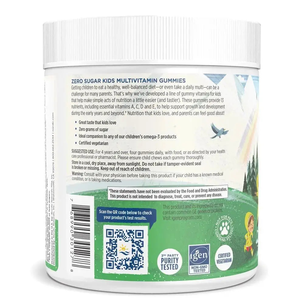 Nordic Naturals Zero Sugar Kids Multi Gummies, Orange Lemon - 120 Gummies - Great-Tasting Multivitamin for Ages 4+ Nordic Naturals Au supplements