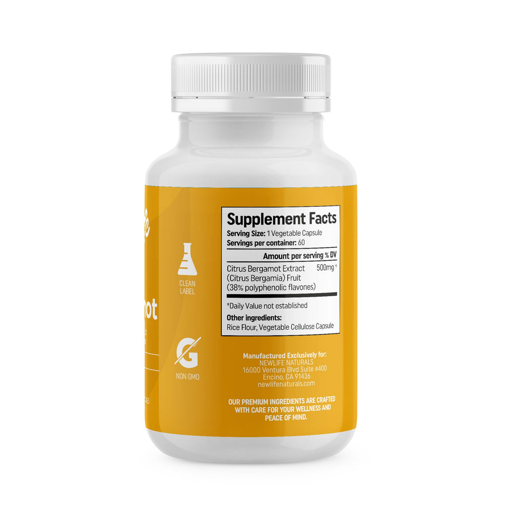 NewLife Naturals Citrus Bergamot Supplements 500 MG - Heart Health - Supplement for Wellness and Aging Support