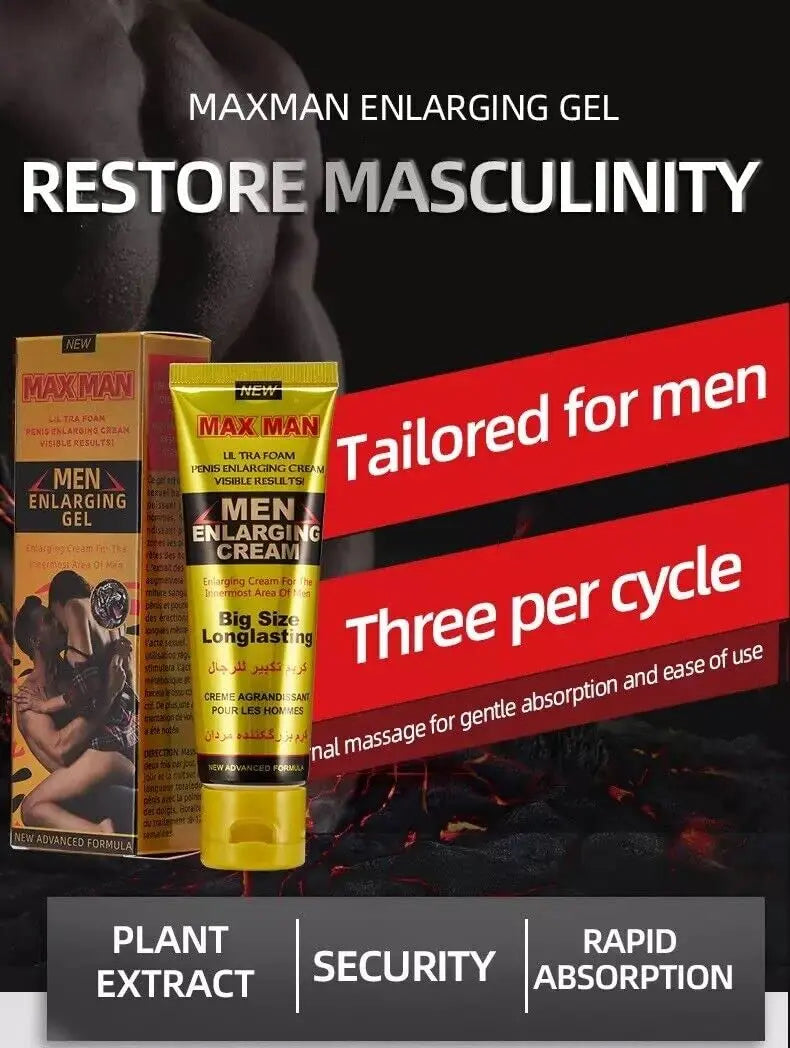 Male Enlargemenet Cream, Men Private Part Enalrgement Essential Cream Men's Energy Screum Larger FunDiscount shop Au supplements