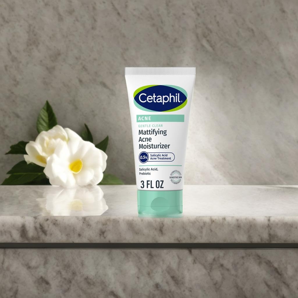 Cetaphil Face Moisturizer, Gentle Clear Mattifying Acne Moisturizer With 0.5% Salicylic Acid