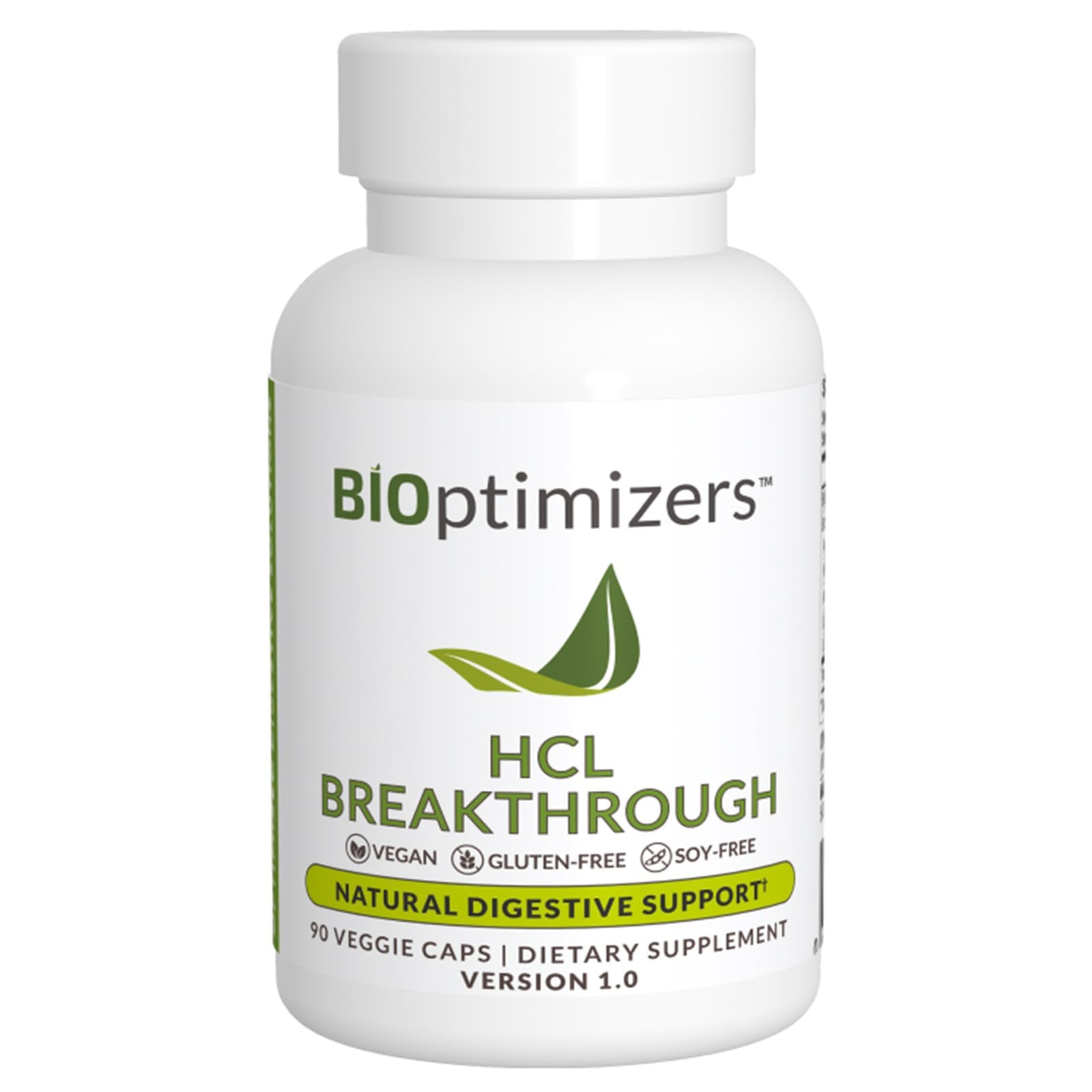 BIOptimizers HCL Breakthrough - Betaine Hydrochloride Enzymes Supplement - Assists with Protein Breakdown and Absorption - Helps Gas and Heartburn Relief
