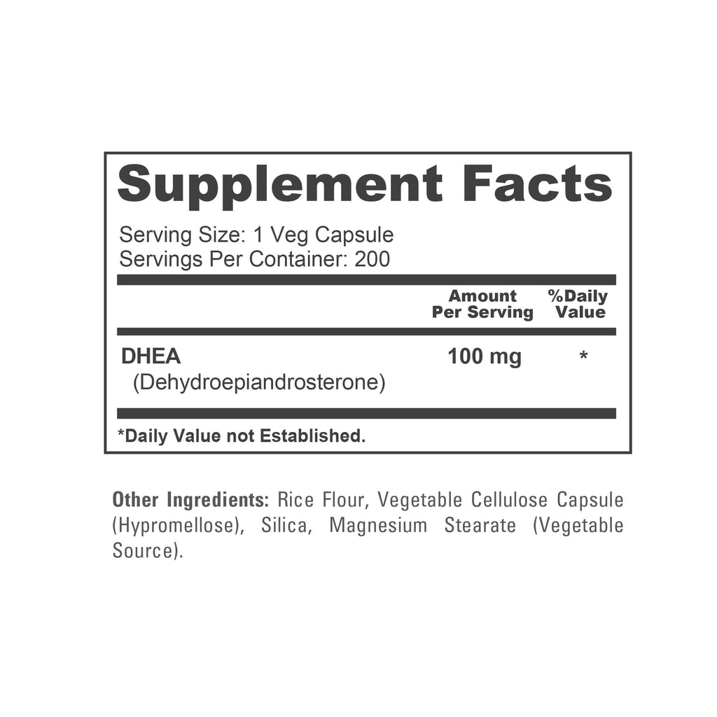 NusaPure DHEA 100mg 200 Veggie Capsules (Vegetarian, Non-GMO) NusaPure Au supplements