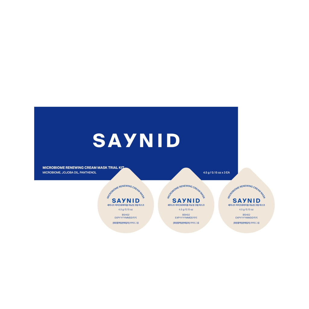 SAYNID MICROBIOME RENEWING CREAM MASK TRIAL KIT, Wash-off Cream, Soft Exfoliating Face Scrub Dead Skin Cells | 4.5g/0.15oz (3EA) SAYNID Au supplements