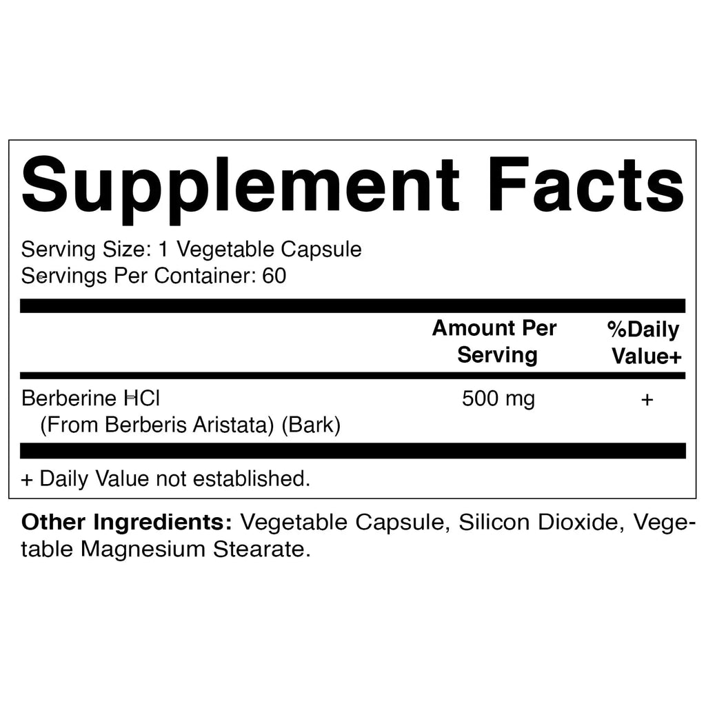 Vitamatic Berberine Supplement 500mg - 60 Vegetable Capsules - Made in The USA Vitamatic Au supplements