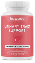 Happee Urinary Tract Health Supplement for Women & Men – Fast-Acting UTI Relief and Prevention, 500mg D-Mannose & Antioxidants, Supports Kidney and Bladder Health, Berry Flavor, 60 Chewables Happee Au supplements