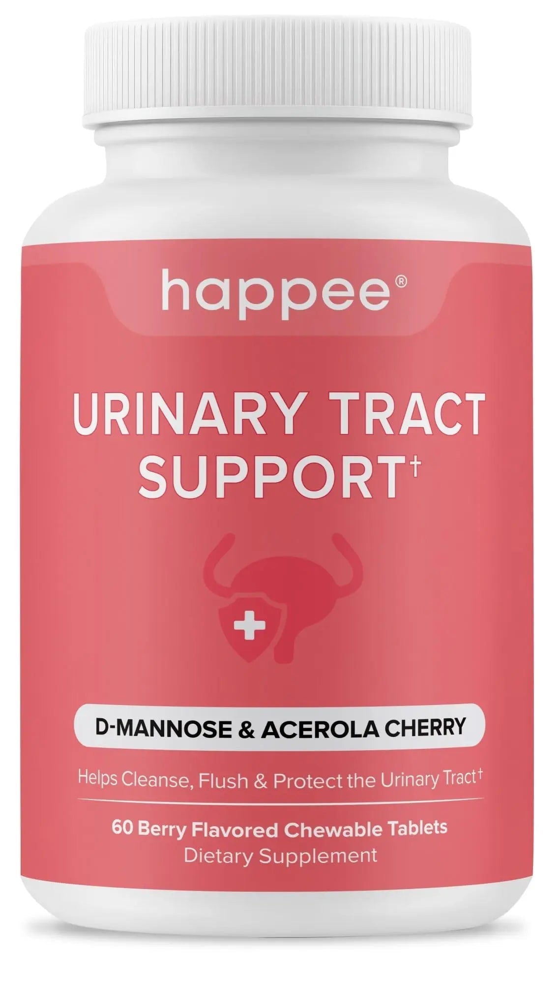 Happee Urinary Tract Health Supplement for Women & Men – Fast-Acting UTI Relief and Prevention, 500mg D-Mannose & Antioxidants, Supports Kidney and Bladder Health, Berry Flavor, 60 Chewables Happee Au supplements
