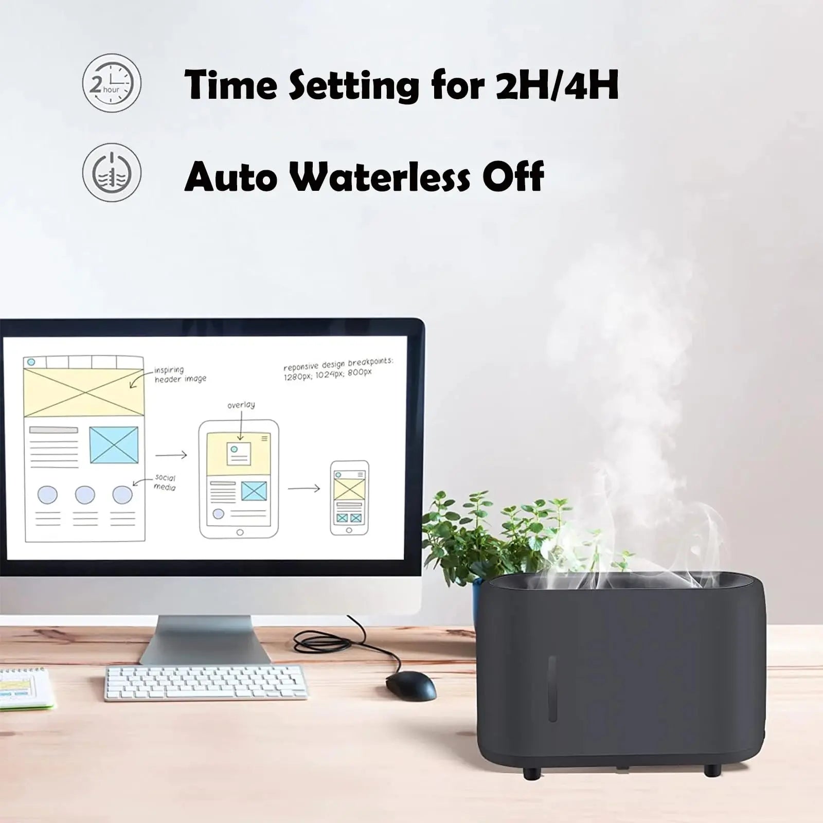 Flame Diffuser Humidifier 240ML for Essential Oils, Smart Timing with 7 Changeable Colors, Dual Mist AOSUMWITHU Au supplements
