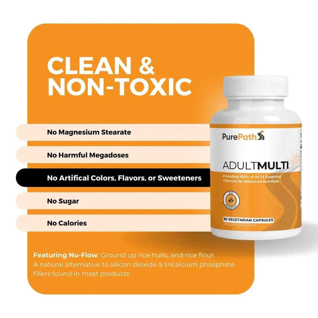 PurePath Non-Toxic Adult Multivitamin - 13 Vitamins - 100% RDA - No Harmful Megadoses - with B6 & B12 PurePath Au supplements