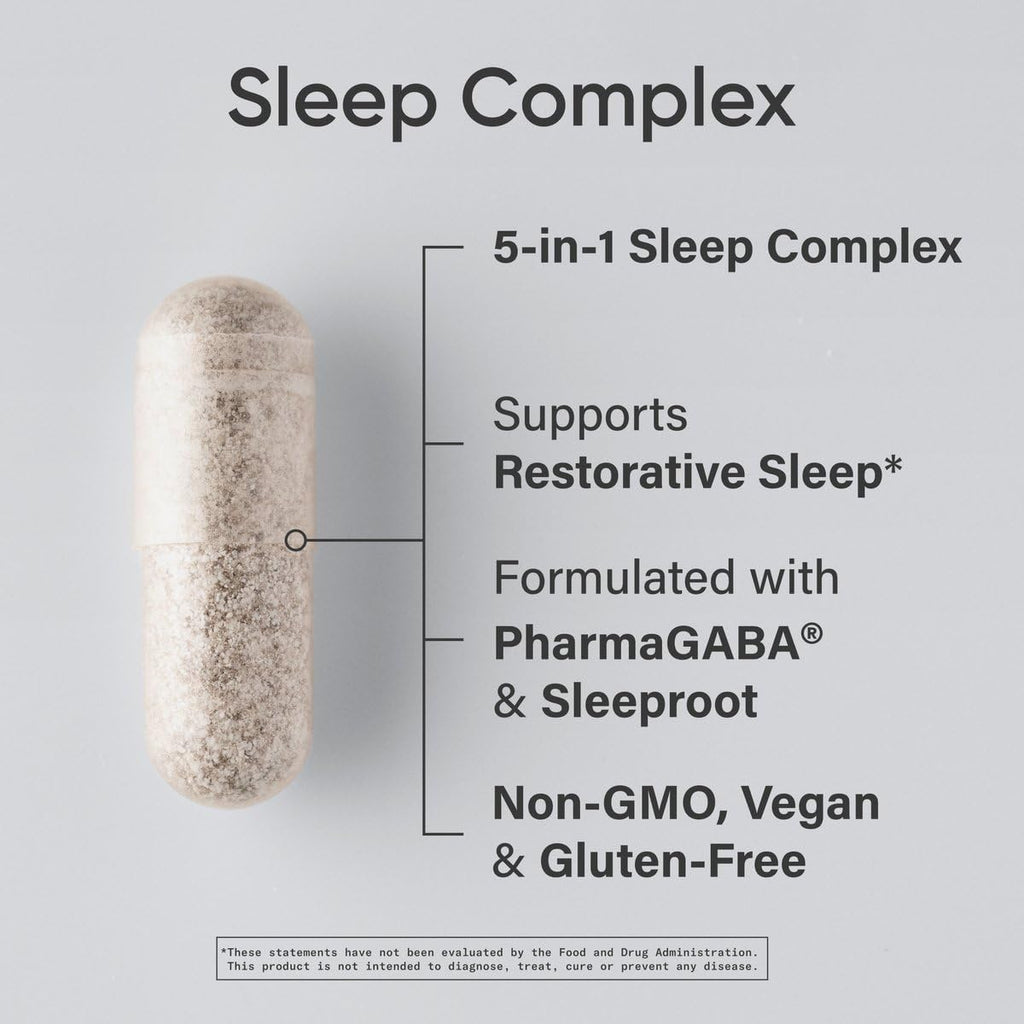 Sports Research® Sleep Complex- Melatonin-Free Vegan Capsules - with Valerian Root, GABA, L-Theanine, Magnesium & 5-HTP - 30 Servings Sports Research Au supplements