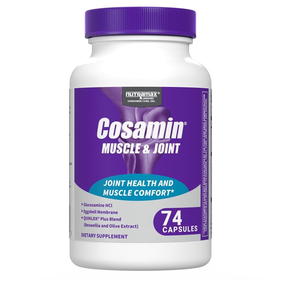 Cosamin Nutramax Muscle & Joint, Works to Decrease Cartilage Breakdown, Joint Health Supplement, Adult Men and Women Joint Health, 74 Capsules Cosamin Au supplements