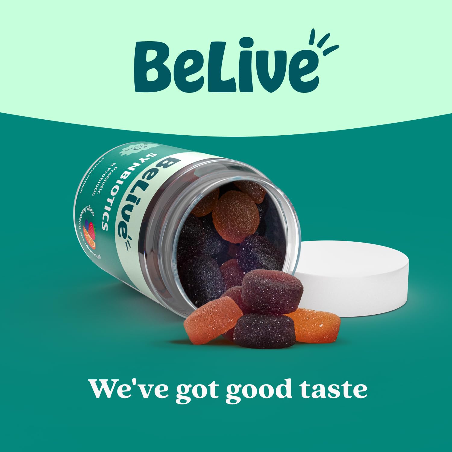 BeLive Synbiotics - Probiotic & Prebiotic Fiber Gummies – High Strength Inulin (3g), Dietary Fiber Supplement, Digestive Support for Kids & Adults