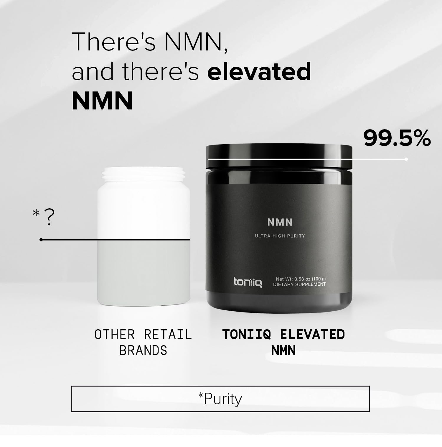 Toniiq Ultra High Purity NMN Powder - 100 Grams - 99.5% Highly Purified and Highly Bioavailable - Fully Stabilized Formula - Supports NAD+ Levels - Nicotinamide Mononucleotide Powder Supplement Toniiq Au supplements