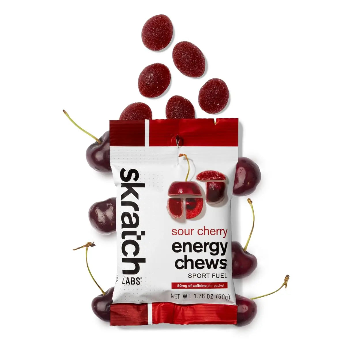 Skratch Labs Sport Energy Chews, Sour Cherry with Caffeine (10 Pack) Skratch Labs Au supplements