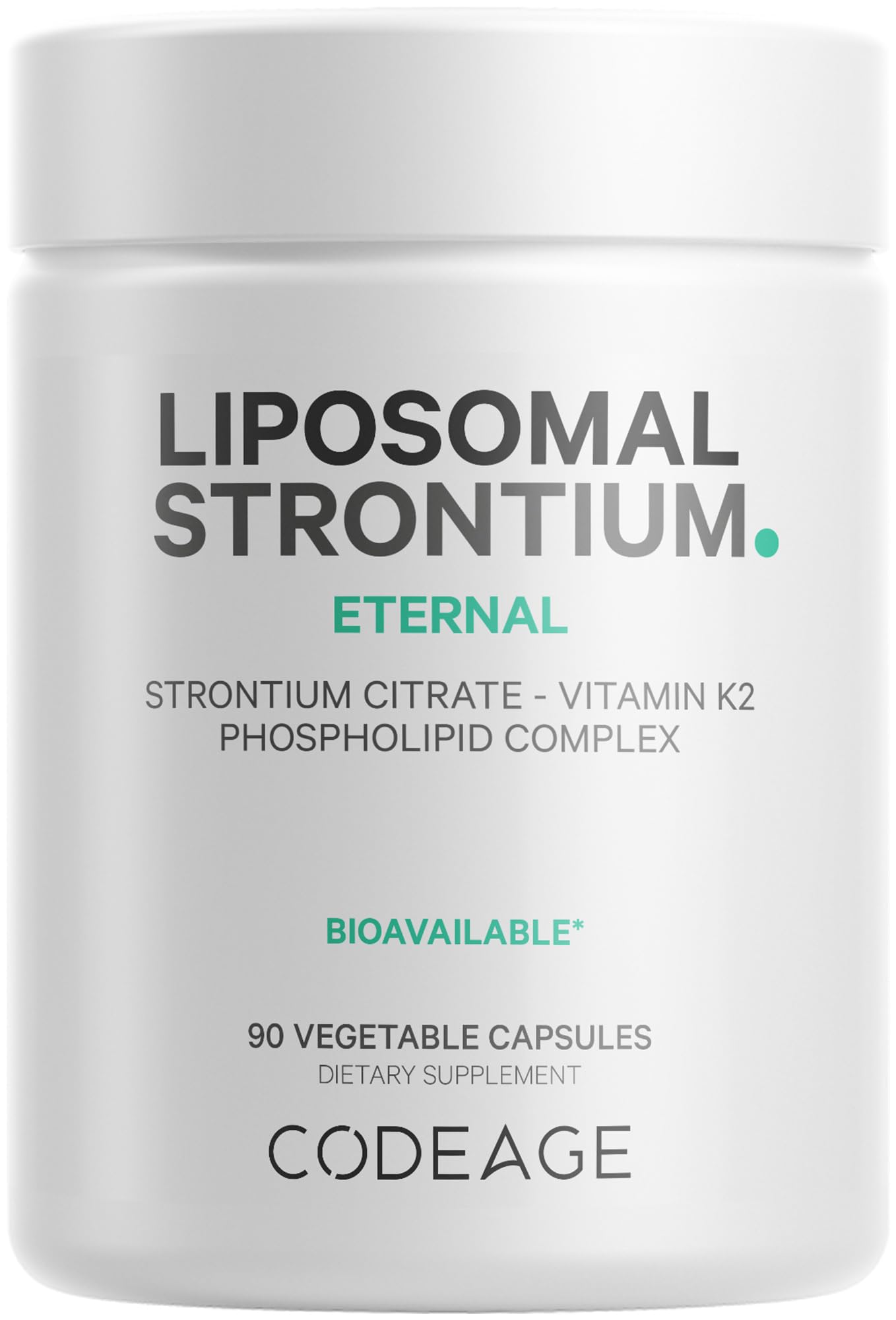Codeage Liposomal Strontium Supplement - Strontium Citrate, Vitamin K2 MK-7, Liposomal Delivery, Non-GMO, Gluten-Free - 90 Capsules Codeage Au supplements
