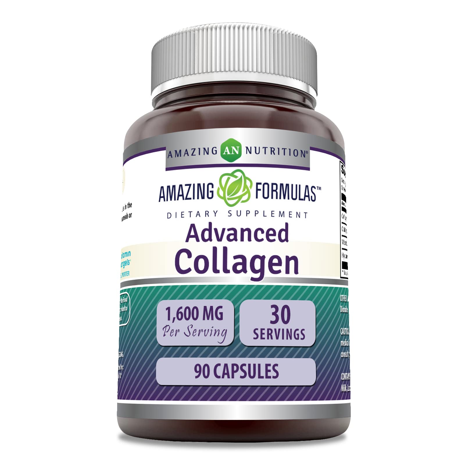 Amazing Formulas Advanced Collagen Supplement | Collagen Type I, II & III with Vitamin C & Hyaluronic | 1600 Mg Per Serving | 90 Capsules | Non-GMO | Gluten-Free | Made in USA Amazing Nutrition Au supplements