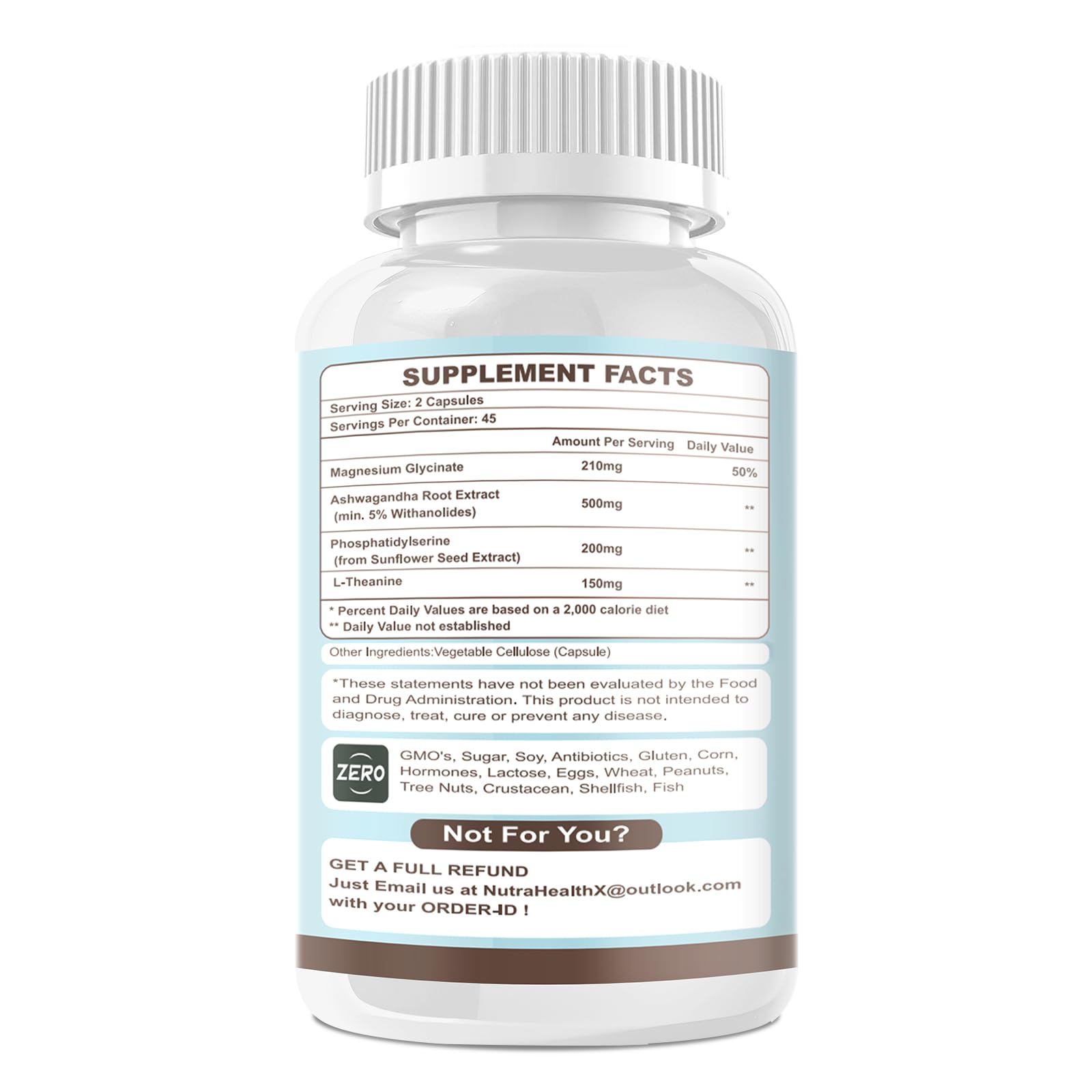 VitaHarbor Cortisol Supplement for Women and Men, 4-in-1 Cortisol Reducer with Magnesium Glycinate, Ashwagandha, Phosphatidylserine, L-Theanine, for Relaxation & Calm Support, 90 Veg Caps VitaHarbor Au supplements
