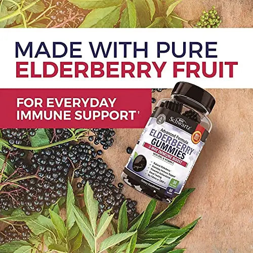 Elderberry Gummies with Zinc and Vitamin C for Adults & Kids - Natural Immune Support BioSchwartz Au supplements