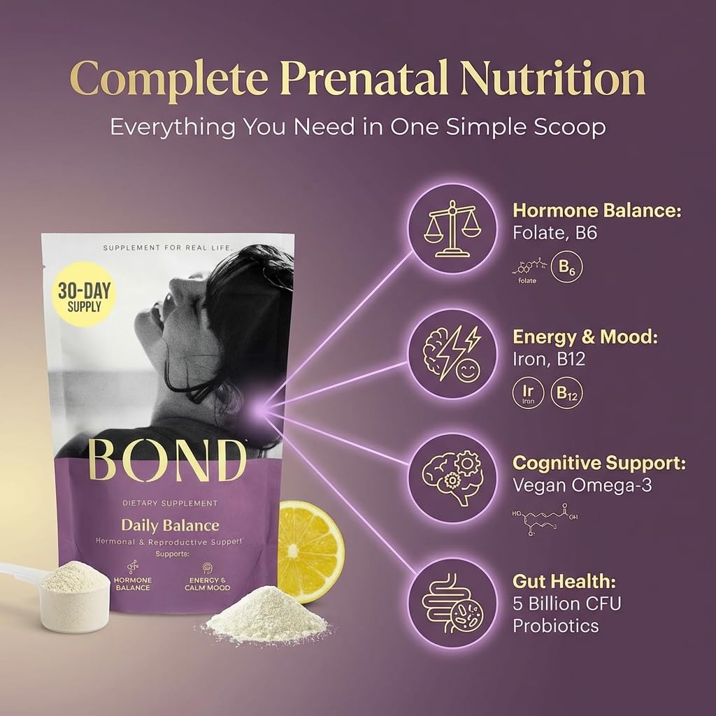 BOND Prenatal Vitamin Drink Mix for Women with Iron, Supports Hormone Balance, Folate & B12 for Energy & Calm Mood, Plant-Based Omega-3 for Cognitive Support, Magnesium, D3, B6, Non-GMO, 30-day Supply BOND Au supplements