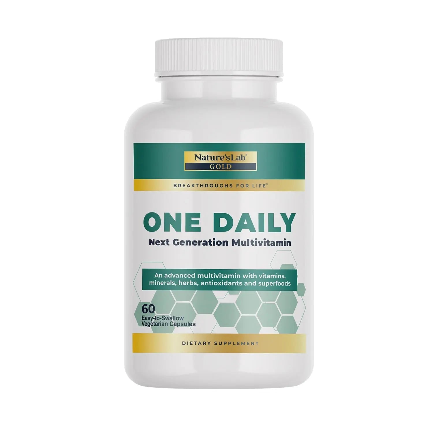 Nature's Lab Gold One Daily Multivitamin - Contains 19 Essential Vitamins & Minerals including Vitamin C, D3 & Zinc - 60 Capsules (2 Month Supply) Nature's Lab Au supplements
