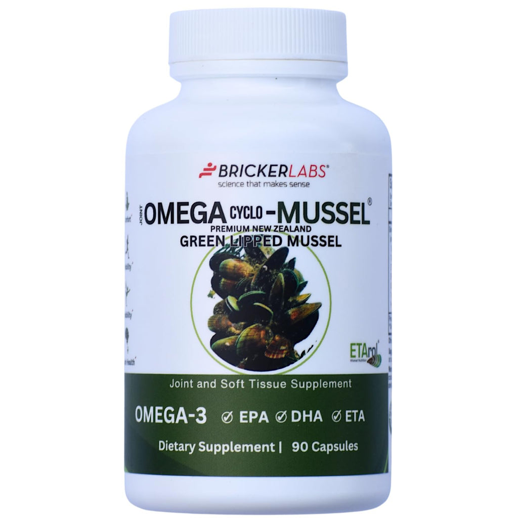 Bricker Labs Omega Cyclo - Mussel Joint Health Supplement, Premium New Zealand Green Lipped Mussel, Full Spectrum Omega Joint Supplements for Joint Health and Comfort, 90 Capsules Bricker Labs Au supplements