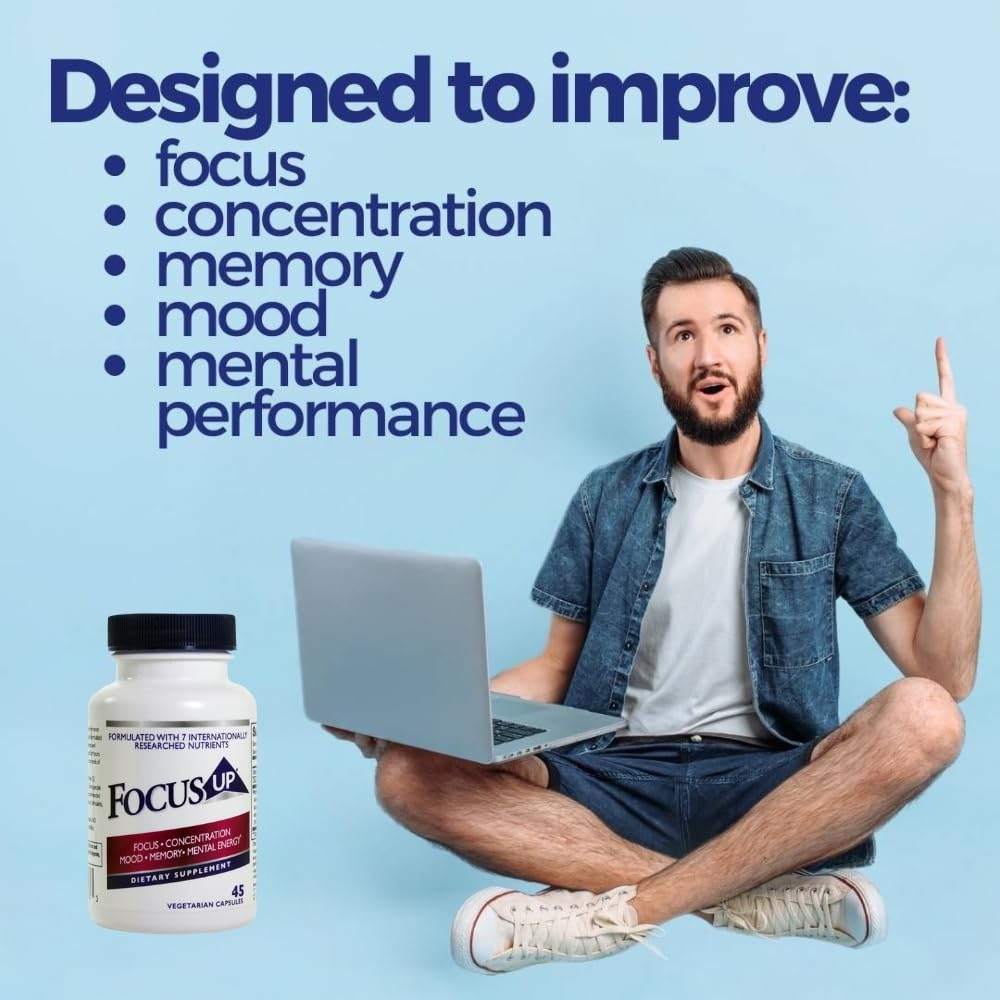 FocusUP Brain & Energy Support Supplement – Natural Nootropic Capsules with Acetyl L-Carnitine, Rhodiola, DMAE & Huperzine-A | Supports Focus, Memory, Mood & Mental Clarity | 45 Sugar-Free Capsules Xooma Au supplements