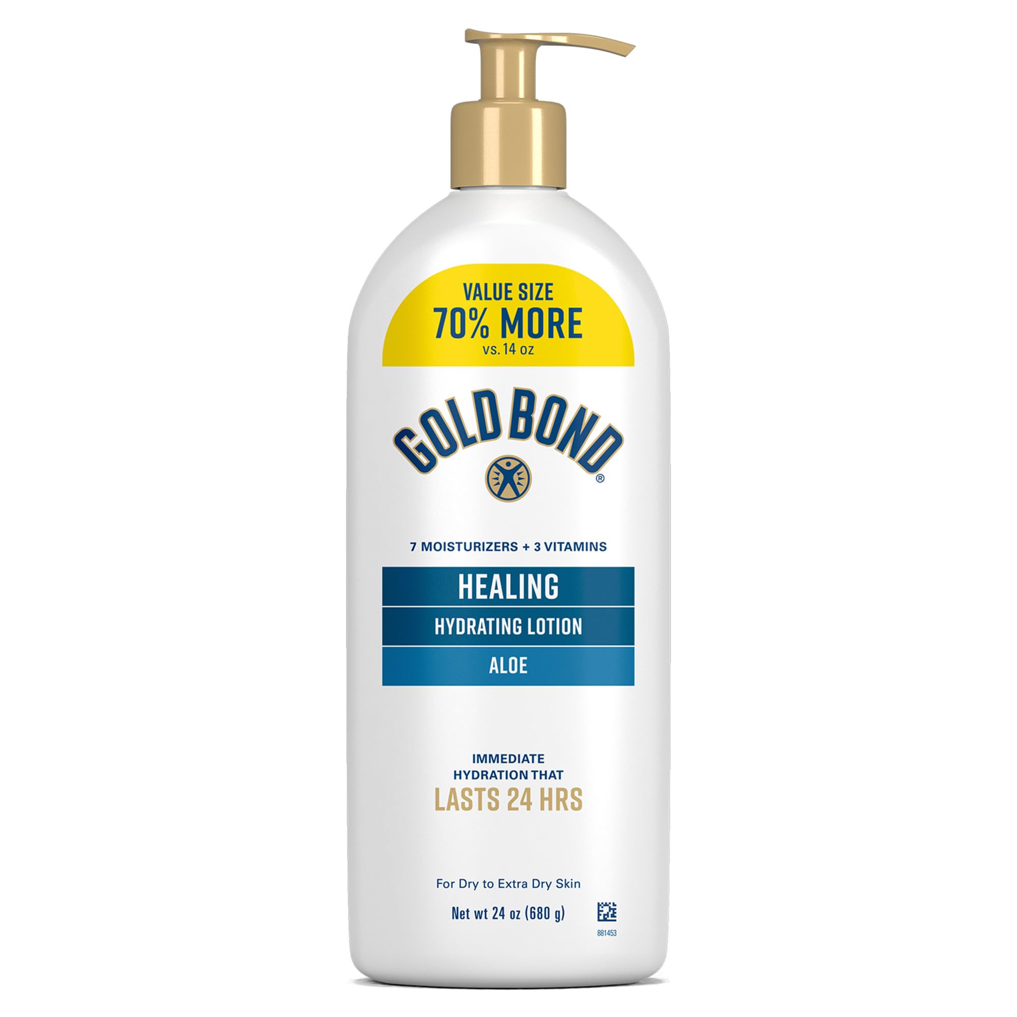 Gold Bond Healing Hydrating Lotion With Aloe Moisturizes, Heals & Smooths Dry Skin, Delivers Immediate 24-Hour Hydration, Value Size, 24 oz.