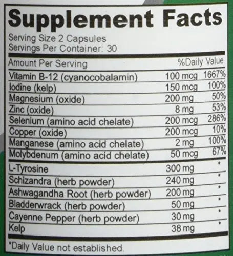 NusaPure Premium Thyroid Support Supplement (Non-GMO) 120 caps for with Ashwaganda NusaPure Au supplements