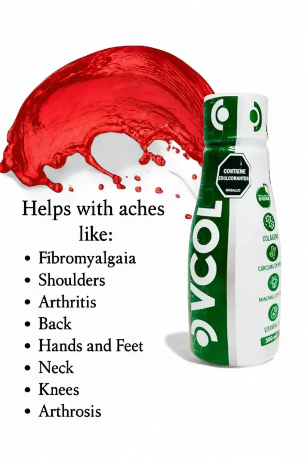 VCOL Red Fruit Liquid Wellness Drink – 10.14 fl oz (300 ml) • Naturally Flavored • Smooth & Easy-to-Take Daily Beverage • Non-GMO VCOL Au supplements