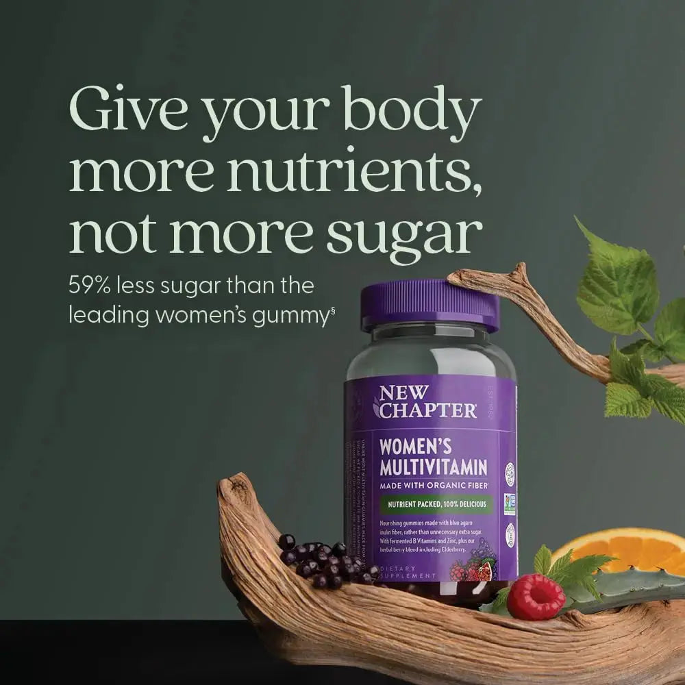 New Chapter Women’s Multivitamin Gummies - 59% Less Sugar, Women’s Gummy Vitamins with Vitamin C, D3 & Zinc New Chapter Au supplements