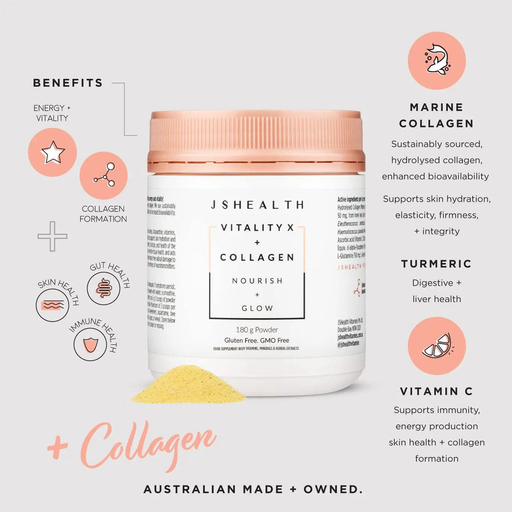 JSHealth Vitamins Vitality X + Collagen - Beauty Powder Supplement with Vitamins C & E JSHealth Au supplements