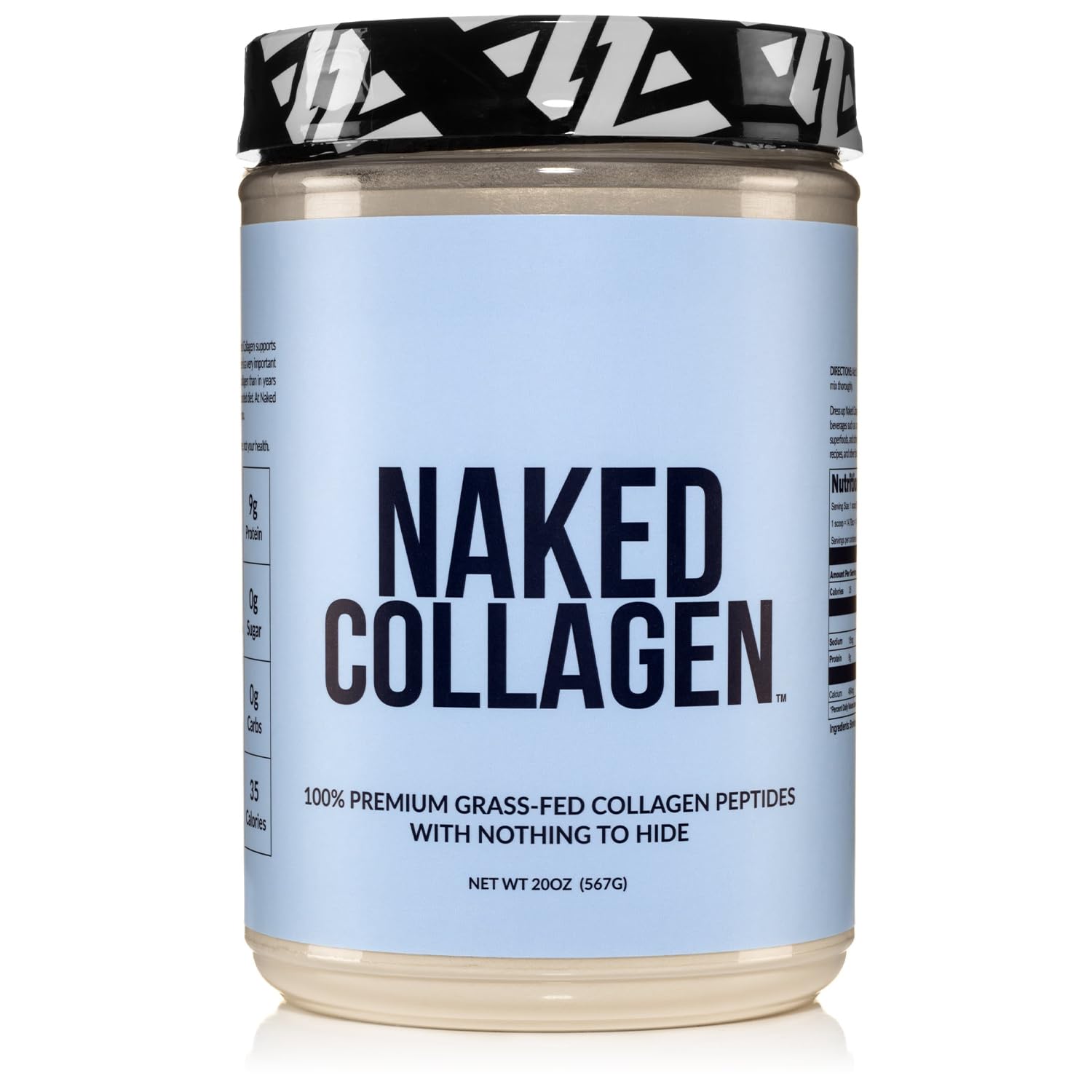 NAKED Collagen Peptides Protein Powder, 60 Servings, Pasture-Raised, Unflavored Grass-Fed Hydrolyzed Collagen Supplement, NSF Certified