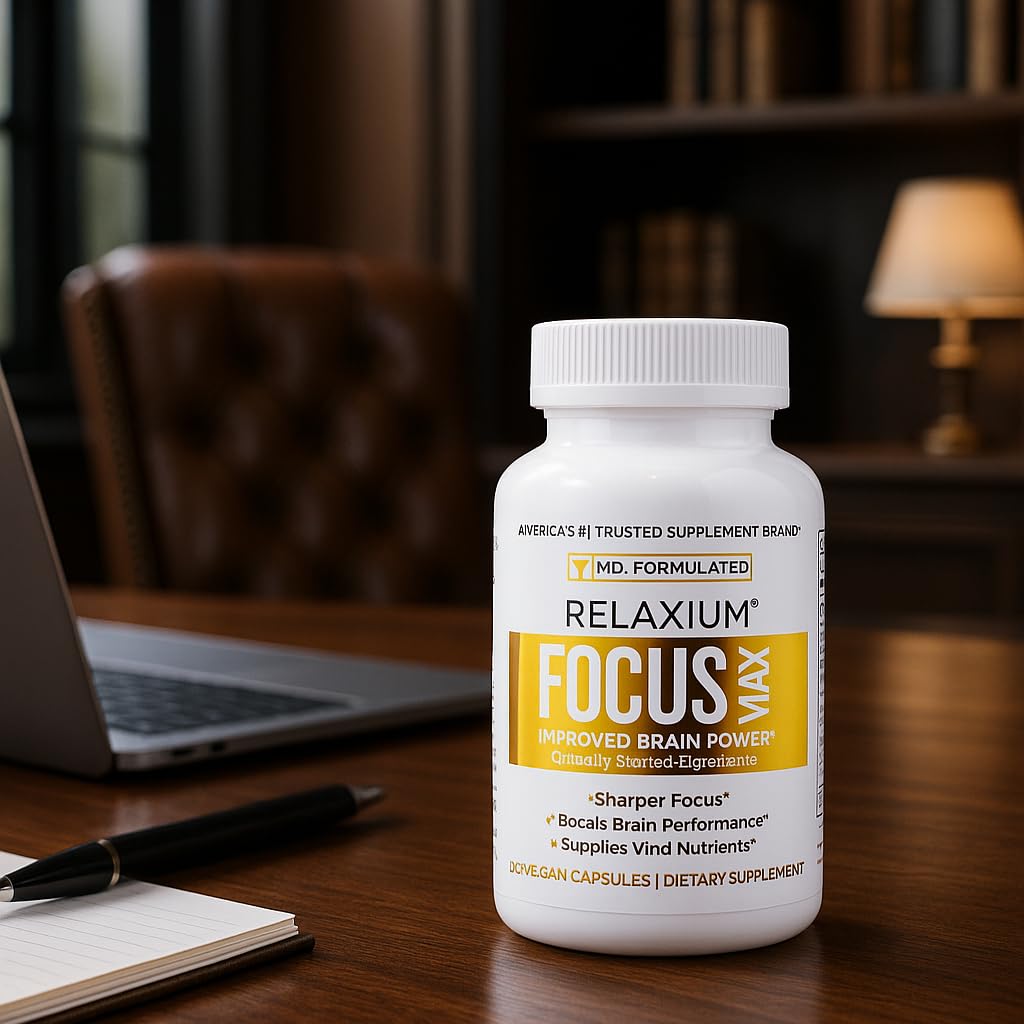 Relaxium FocusMax, Brain & Focus Health Supplement, Mental Clarity Support, Proven Concentration, Focus, Memory,