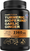 4-in-1 Turmeric Joint Support Supplements with Garlic and BioPerine - 2360 mg High Potency Herbal Blend for Mobility, Everyday Flexibility, Digestive Comfort