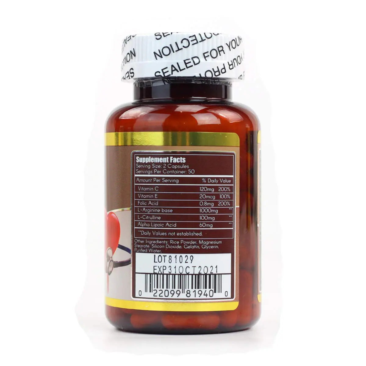 WooHoo Natural Nitric Oxide Synthase NOS 100 Capsules WOOHOO Au supplements