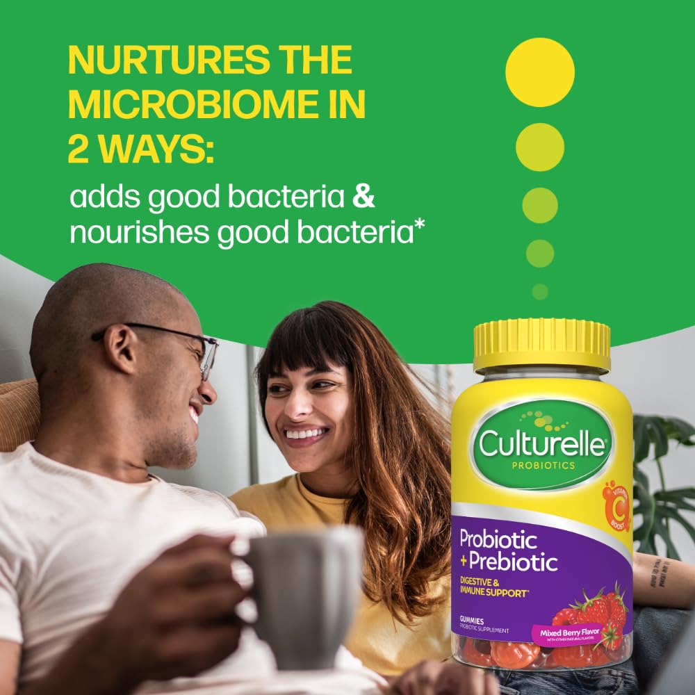 Culturelle Daily Probiotic Gummies for Women & Men, Berry Flavor, 52 Count, Naturally-Sourced Daily Probiotic