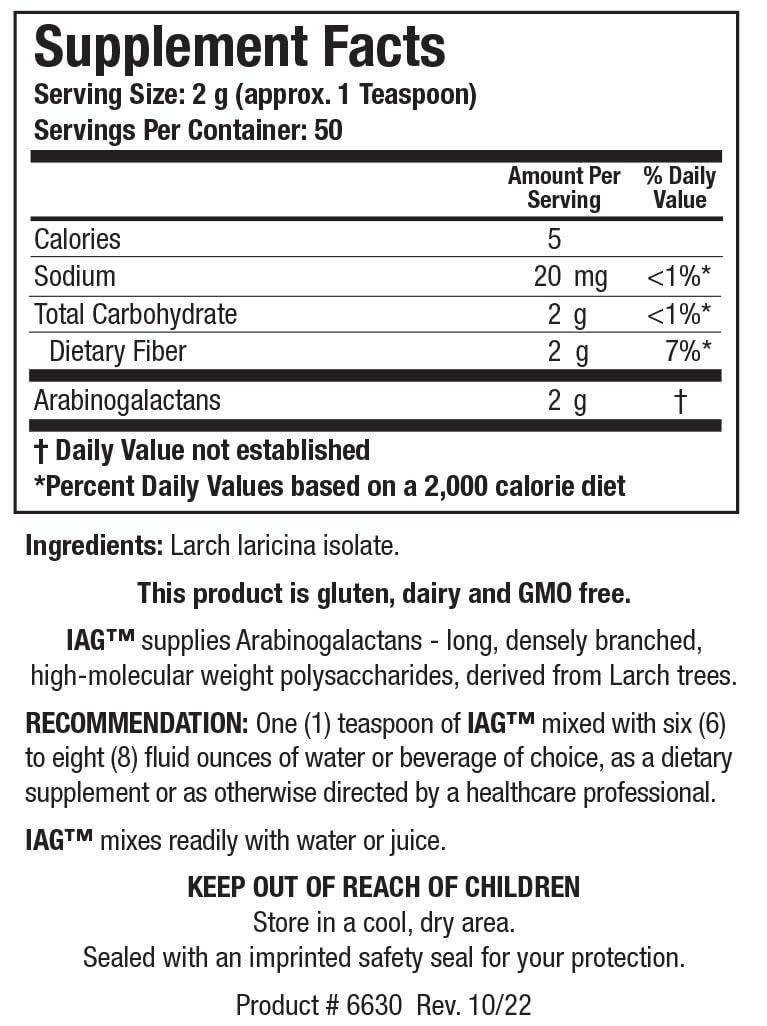 Biotics Research IAG Easy to Dissolve Prebiotic Powdered Formula, Immune Support, Gut Health, Stimulate Butyrate Production, Colon Health 3.6 Ounces